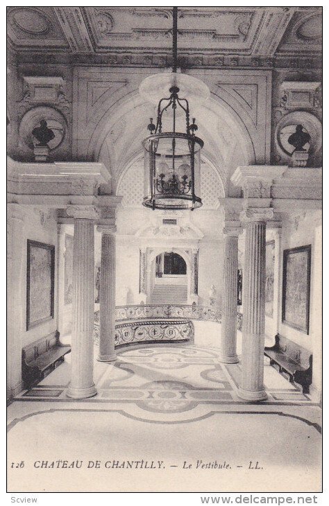 CHANTILLY, Oise, France, 1900-1910's; Le Vestibule, Chateau De Chantilly