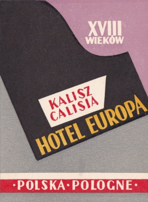 Poland Calisia Hotel Europa Vintage Luggage Label lbl0327