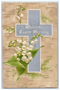 c1905 Easter Morning Holy Cross Flowers Embossed Nash Ossining NY Postcard