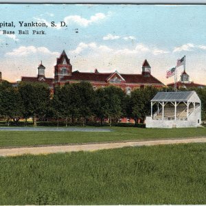 c1910s Yankton, SD State Hospital from Base Ball Park Bleachers Cedar Falls A186