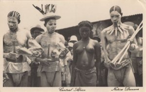 Nairobi Central African Native Dancers Carnival Hat Old Postcard