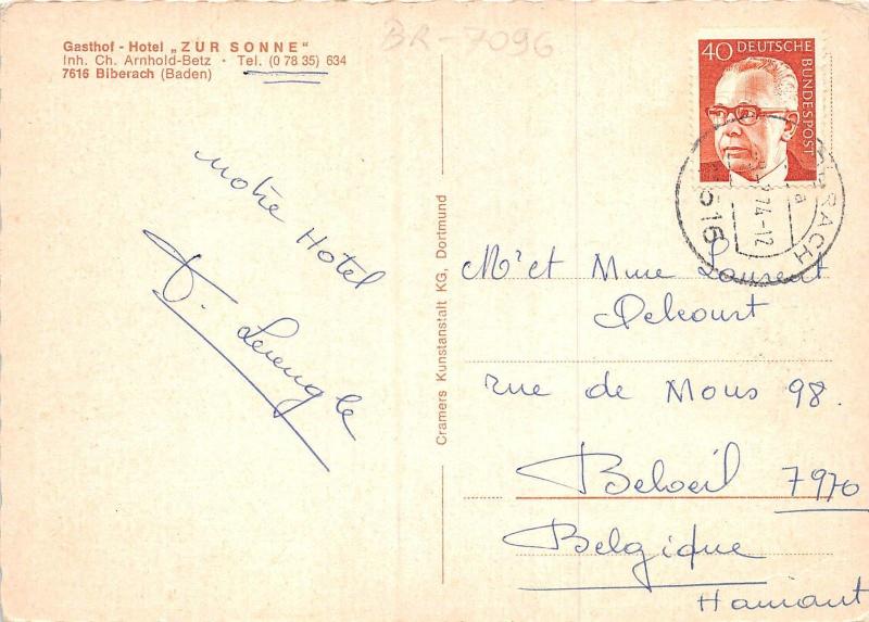 BR7096 Gasthof hotel Zur Sonne Biberach  germany