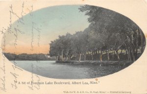 Albert Lea Minnesota~Fountain Lake Boulevard along Lake~House in Distance~1908