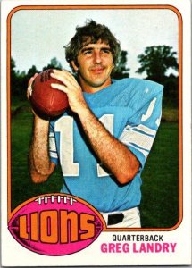 1976 Topps Football Card Greg Landry Detroit Lions sk4622