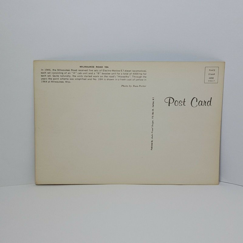 Milwaukee Road 18A Railroad Train Oversize Vintage Postcard