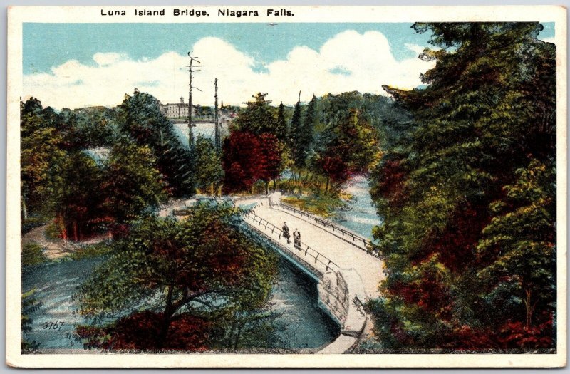 Luna Island Bridge Niagara Falls New York NY Architectural Structure Postcard