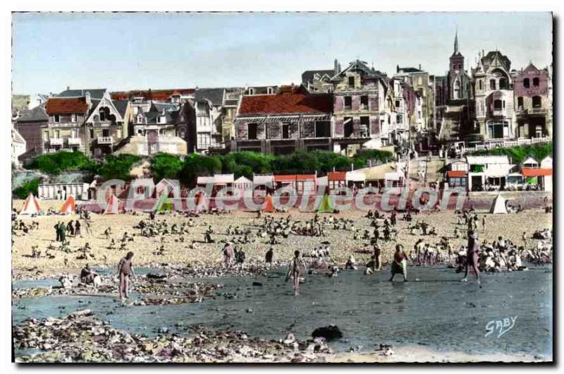 Old Postcard Ault Onival The Beach