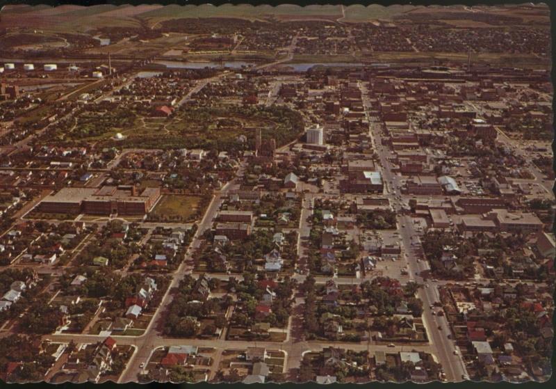 Moose Jaw SK Sask Saskatchewan Aerial View Birdseye c1950s Postcard D9