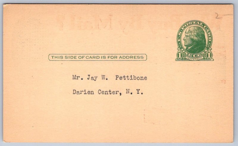 K44/ Darien Centre New York Postcard c1940s Springfield Tires Knapp & Son 28