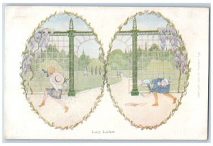 c1910's Lucy Locket Children Playing Park Dual View Unposted Antique Postcard