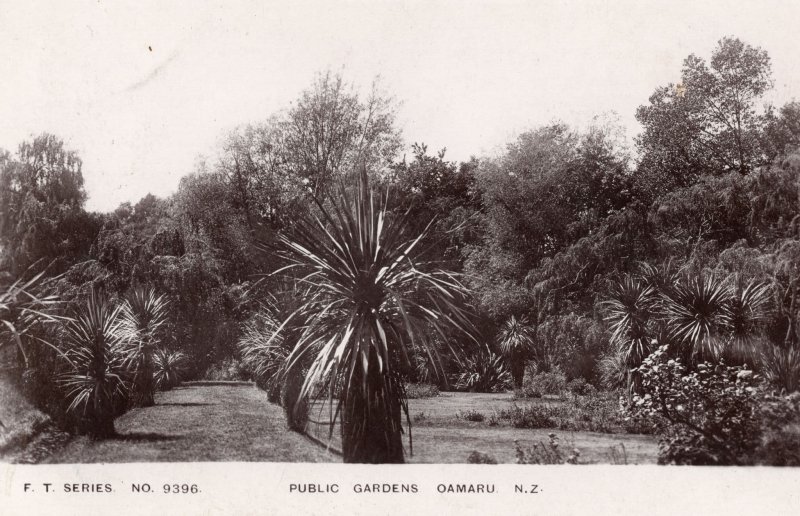 Public Gardens Oamaru New Zealand Real Photo Old Postcard