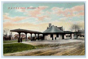 c1910's N. Y. C. R. R. Railroad Station Depot Bennington Vermont VT Postcard 
