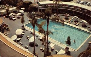 BEVERLY HILLS, CA California  BEVERLY WILSHIRE~Bird's Eye Pool  Chrome Postcard