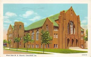 Clearfield Pennsylvania~Methodist Episcopal Church (West Side)~1947 Postcard