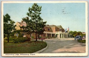 Vtg Virginia VA Williamsburg Lodge Hotel 1950s Linen View Postcard