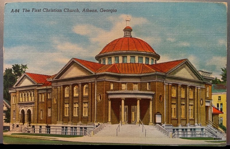 Vintage Postcard 1966 First Christian Church, Athens, Georgia (GA)