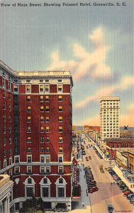 MainStreet, showing Poinsett Hotel Greenville, South Carolina Postcard