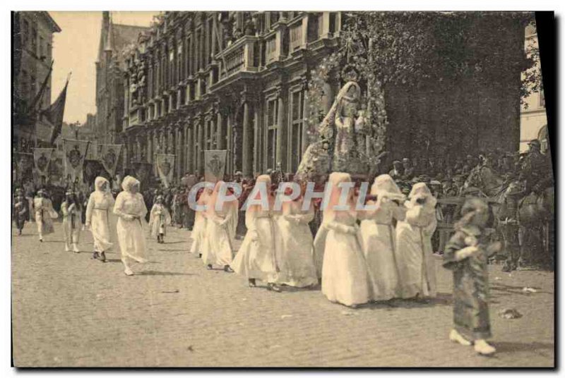 Old Postcard Brugge processive H van het Bloed Our Lady of the Rosary