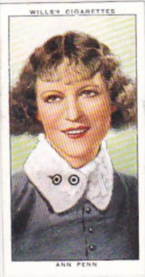 Wills Cigarette Card Radio Celebrities No 35 Ann Penn