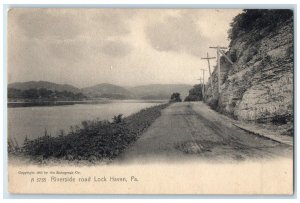 c1905 Riverside Road Street River Lake Lock Haven Pennsylvania Vintage Postcard