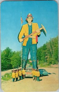 Big John, Giant Miner Welcome to Iron Mountain Iron Mine MI Vintage Postcard D68