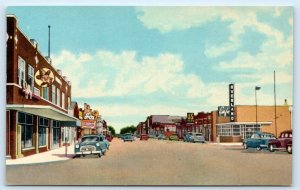 SIDNEY, NE Nebraska ~ ILLINOIS STREET SCENE c1950s Cars Cheyenne County Postcard