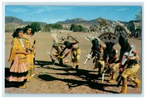 1957 Apache Tribe Mt. Spirit Dance Guymon Oklahoma OK Posted Vintage Postcard 