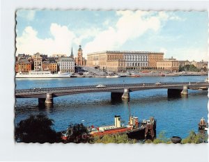 Postcard Kungl, Slottet och Skeppsholmsbron, Stockholm, Sweden