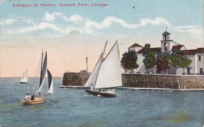 Illinois Chicago Entrance To Harbor Jackson Park 1917