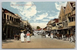 Barbados Street Scene Bridgetown Postcard B46