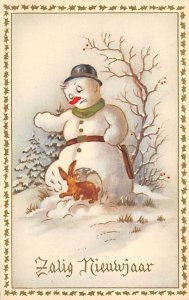 Merry Christmas Snow Man Unused 