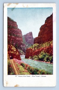 Railroad Train Grand River Canon Colorado CO Embossed DB Postcard Q4