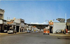 Street Scene Chrysler Sign Cars Courtney Vancouver Island BC Canada postcard