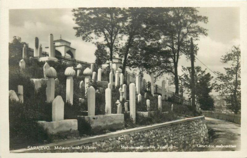 Mohammedan cemetery Sarajevo Bosnia and Herzegovina Real Photo Postcard