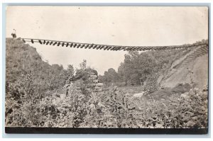 1911 Flood Washout Railroad Track Bridge Amboy Illinois IL RPPC Photo Postcard