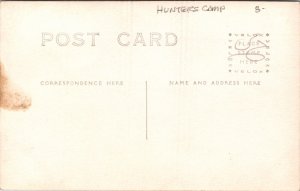 Real Photo Postcard Men with Rifles at Hunting Camp