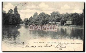 Paris Old Postcard View on & # 39ile Bois de Boulogne