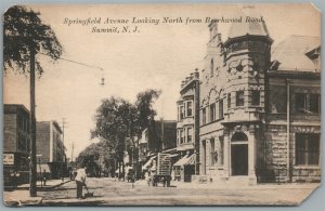 SUMMIT NJ SPRINGFIELD AVENUE ANTIQUE POSTCARD