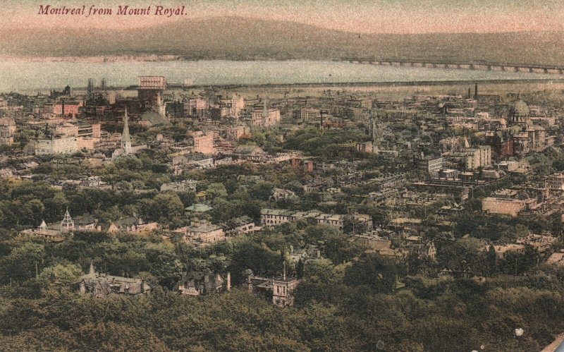 Vintage Postcard Montreal From Mount Royal Recreational Park Canada