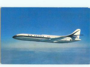 foreign 1950's Postcard Ad CARAVELLE AIRPLANE OPERATED BY AIR FRANCE AC3578