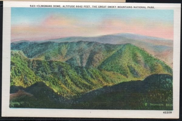 Color PC Clingmans Dome Altitude 6642 Feet Great Smoky Mountains , Unused