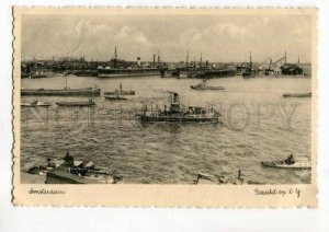 289559 NETHERLANDS AMSTERDAM ships in port Vintage 1938 year RPPC to BELGIUM