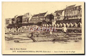 Old Postcard Arromanches Les Bains D Games Kids On the Beach