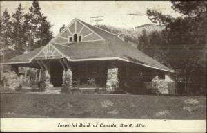 Banff Alberta AB Imperial Bank of Canada c1910 Postcard