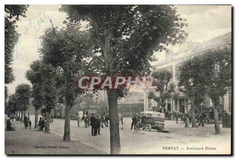 Old Postcard Bernay Boulevard Dubus (good animation)