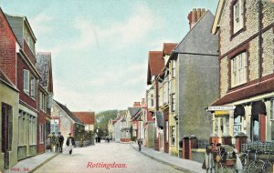 ROTTINGDEAN SUSSEX ENGLAND-STREET SCENE-POST OFFICE-RESIDENTIAL~ANTIQUE POSTCARD