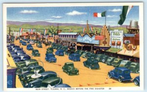 TIJUANA, MEXICO ~ Busy MAIN STREET Scene before Fire Disaster c1930s Postcard