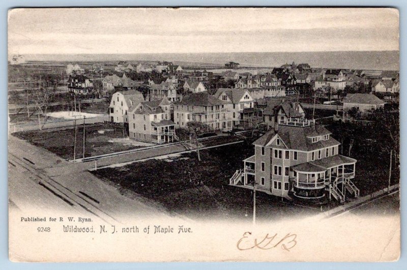 Pre-1907 WILDWOOD NJ NORTH OF MAPLE AVENUE ROTOGRAPH PUBL FOR R.W. RYAN POSTCARD