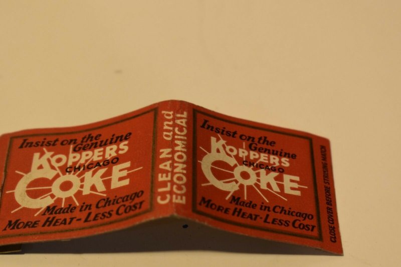 Koppers Coke Made in Chicago Red 20 Strike Matchbook Cover