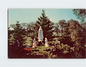 Postcard Our Lady of Fatima grouping at Grotto Shrine and Wonder Cave, Wisconsin